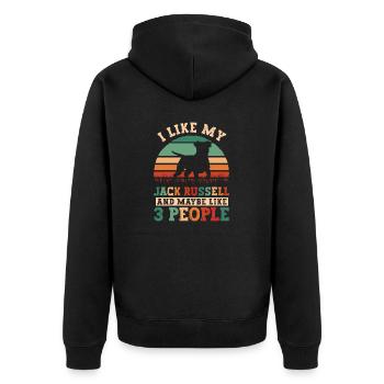 Jack Russell Terrier - Unisex Premium Organic Zip Hoodie - black - Back - Nico (187cm)