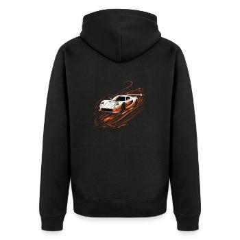 Autorennsport-Liebhaber Schneller Supersportwagen-Enthusiast - Unisex Premium Bio Zip Hoodie - Schwarz - Hinten - Nico (187cm)