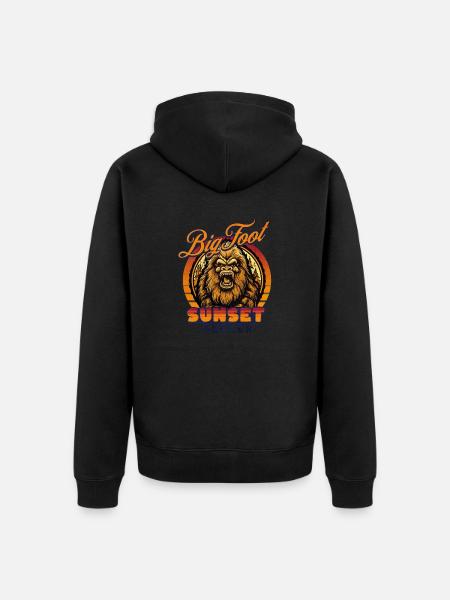 Big Foot SUNSET SEEKER - Unisex Premium Organic Zip Hoodie - black