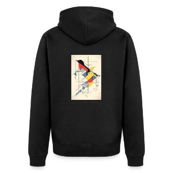 Vogel Minimalistisch Polygonal Multicolor - Unisex Premium Bio Zip Hoodie - Schwarz - Hinten - Nico (187cm)