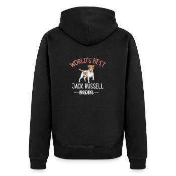 Jack Russell Terrier - Unisex Premium Organic Zip Hoodie - black - Back - Nico (187cm)
