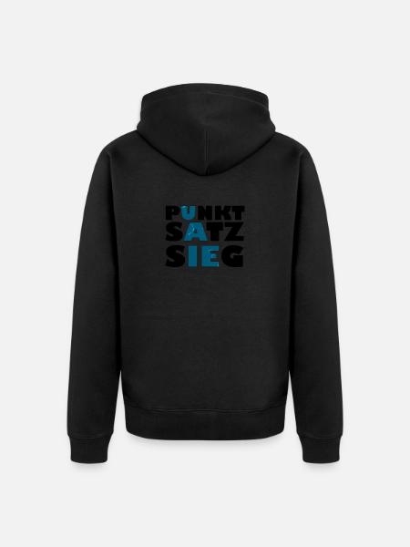 punkt satz sieg schwarz - Unisex Premium Bio Zip Hoodie - Schwarz