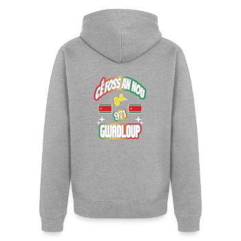 cadeau Cé Foss An Nou 971 Gwadloup Guadeloupe - Veste à capuche bio Premium Unisexe - gris chiné - Dos - Nico (187cm)