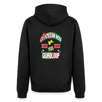 Geschenk Cé Foss An Nou 971 Gwadloup Guadeloupe - Unisex Premium Bio Zip Hoodie - Schwarz - Hinten - Nico (187cm)
