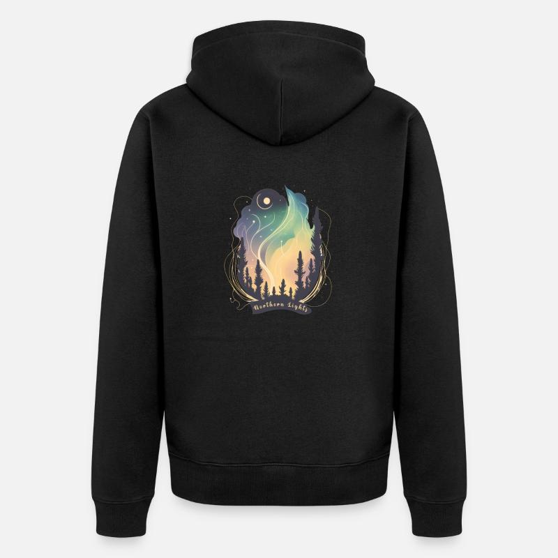 Aurora Boreale Aurora Boreale Bella e - Felpa con cappuccio ecologica premium unisex - nero