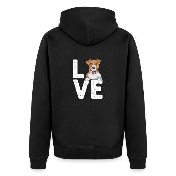 Jack Russell Terrier - Veste à capuche bio Premium Unisexe - noir - Dos - Nico (187cm)
