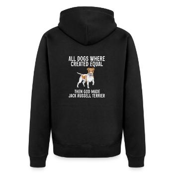 Jack Russell Terrier - Unisex Premium Bio Zip Hoodie - Schwarz - Hinten - Nico (187cm)