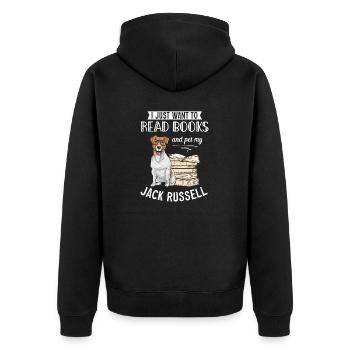 Jack Russell Terrier - Unisex Premium Organic Zip Hoodie - black - Back - Nico (187cm)