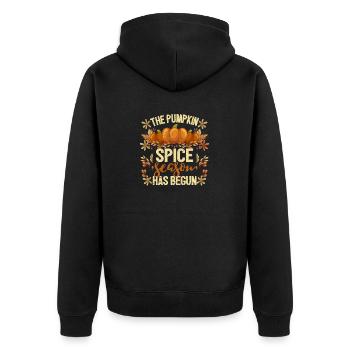 The pumpkin spice season has begun Cute - Unisex Premium Organic Zip Hoodie - black - Back - Nico (187cm)