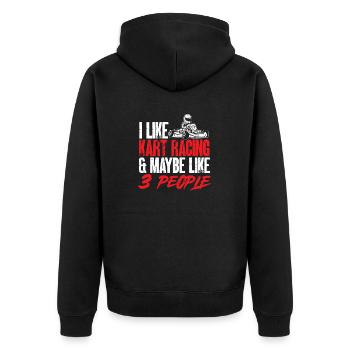 Go Kart Racing Karting Karting - Unisex Premium Organic Zip Hoodie - black - Back - Nico (187cm)