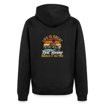 Go Kart Racing Karting Karting - Unisex Premium Organic Zip Hoodie - black - Back - Nico (187cm)