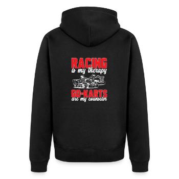 Go Kart Racing Karting Karting - Unisex Premium Organic Zip Hoodie - black - Back - Nico (187cm)