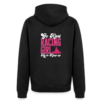 Go Kart Rennen Kartsport Karting - Unisex Premium Bio Zip Hoodie - Schwarz - Hinten - Nico (187cm)