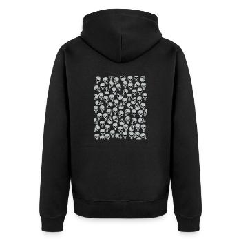 Skulls Schädel - Unisex Premium Bio Zip Hoodie - Schwarz - Hinten - Nico (187cm)