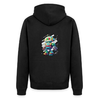 Robot Robotics Best Cute Humorous Technology - Unisex Premium Organic Zip Hoodie - black - Back - Nico (187cm)