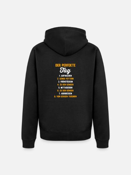Gans Gänse - Unisex Premium Bio Zip Hoodie - Schwarz