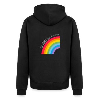 Mon autre couple à moitié gay Rainbow Pride Cool LGBT - Veste à capuche bio Premium Unisexe - noir - Dos - Nico (187cm)