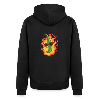 Chili Drôle de poivre Hot Épicé Food Lovers Heat - Veste à capuche bio Premium Unisexe - noir - Dos - Nico (187cm)