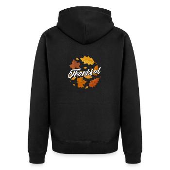 Dankbar Dankbar Herbstblätter Inspirierend Herbst - Unisex Premium Bio Zip Hoodie - Schwarz - Hinten - Nico (187cm)