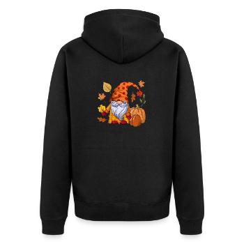 Gnome Autumn Leaves Autumn Lover Cute - Unisex Premium Organic Zip Hoodie - black - Back - Nico (187cm)