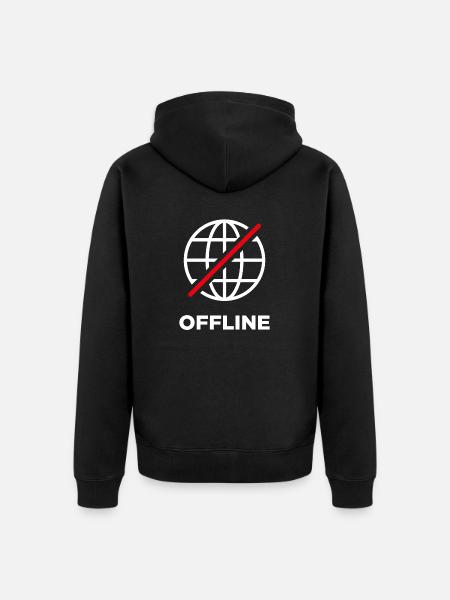 Offline - Unisex Premium Organic Zip Hoodie - black