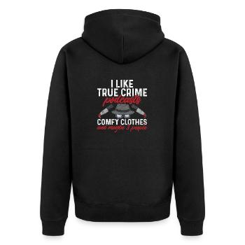 Wahre Verbrechen Podcaster True Crime Podcast - Unisex Premium Bio Zip Hoodie - Schwarz - Hinten - Nico (187cm)