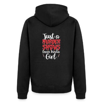 Wahre Verbrechen Podcaster True Crime Podcast - Unisex Premium Bio Zip Hoodie - Schwarz - Hinten - Nico (187cm)