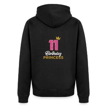 11 Birthday Princess Birthday Party Birthday - Unisex Premium Organic Zip Hoodie - black - Back - Nico (187cm)