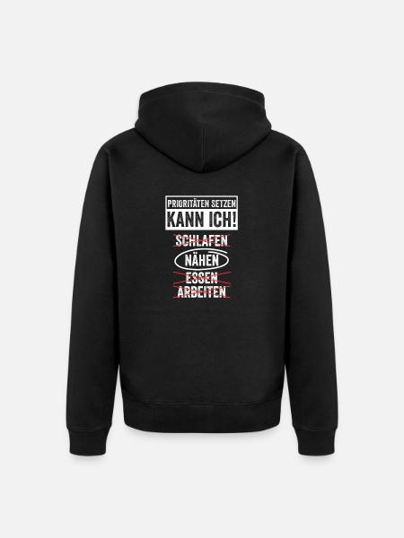 Schneidern Nähen - Unisex Premium Bio Zip Hoodie - Schwarz