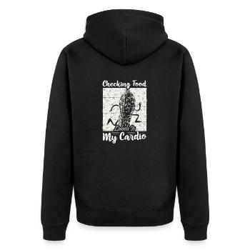 Vérifier les étiquettes des aliments est mon allergique aux noix de cardio - Veste à capuche bio Premium Unisexe - noir - Dos - Nico (187cm)