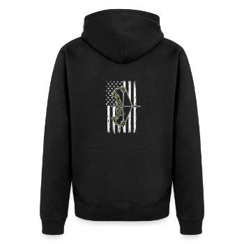 Archer Deer Hunt American Flag Bow - Veste à capuche bio Premium Unisexe - noir - Dos - Nico (187cm)