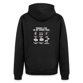 Graupapagei African Grey Parrot Papagei - Unisex Premium Bio Zip Hoodie - Schwarz - Hinten - Nico (187cm)