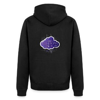 Cloud Computing Computer Electronics Circuit - Veste à capuche bio Premium Unisexe - noir - Dos - Nico (187cm)