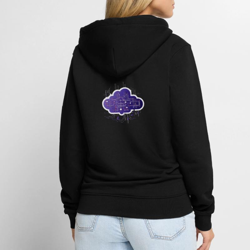 Cloud Computing Computer Electronics Circuit Veste à capuche bio Premium Unisexe