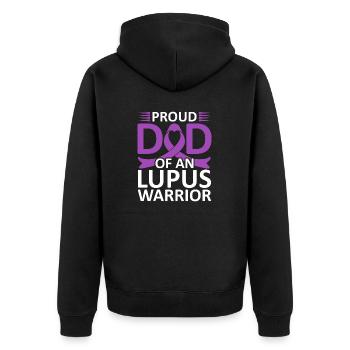 Ich Trage Lila Für Lupus Awareness Lupus Warrior - Unisex Premium Bio Zip Hoodie - Schwarz - Hinten - Nico (187cm)
