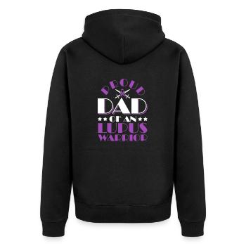 Ich Trage Lila Für Lupus Awareness Lupus Warrior - Unisex Premium Bio Zip Hoodie - Schwarz - Hinten - Nico (187cm)