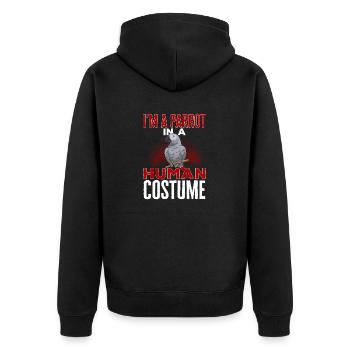 Graupapagei African Grey Parrot Papagei - Unisex Premium Bio Zip Hoodie - Schwarz - Hinten - Nico (187cm)