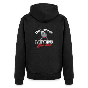 Graupapagei African Grey Parrot Papagei - Unisex Premium Organic Zip Hoodie - black - Back - Nico (187cm)