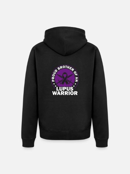 Lupus-bewusstsein Stolzer Bruder Eines - Unisex Premium Bio Zip Hoodie - Schwarz