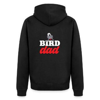 Graupapagei African Grey Parrot Papagei - Unisex Premium Organic Zip Hoodie - black - Back - Nico (187cm)