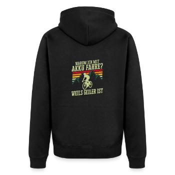 Why do I drive with a battery? Because it's is electro - Unisex Premium Organic Zip Hoodie - black - Back - Nico (187cm)