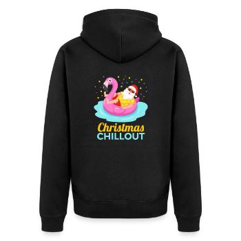 Produit design Christmas Flamingo Chillout - Veste à capuche bio Premium Unisexe - noir - Dos - Nico (187cm)