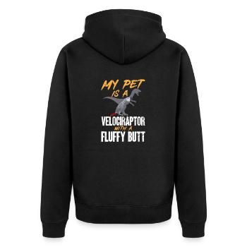 Graupapagei African Grey Parrot Papagei - Unisex Premium Bio Zip Hoodie - Schwarz - Hinten - Nico (187cm)
