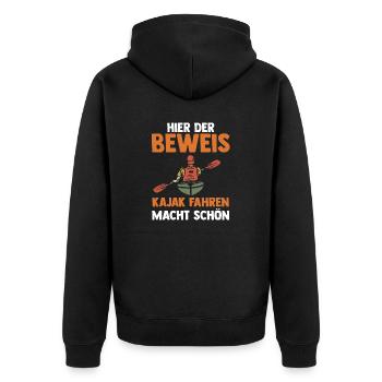 Schullehrer Lehrer - Unisex Premium Bio Zip Hoodie - Schwarz - Hinten - Nico (187cm)