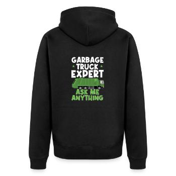 Garbage trucks, garbage day, garbage collection - Unisex Premium Organic Zip Hoodie - black - Back - Nico (187cm)