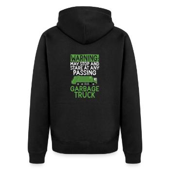 Garbage trucks, garbage day, garbage collection - Unisex Premium Organic Zip Hoodie - black - Back - Nico (187cm)