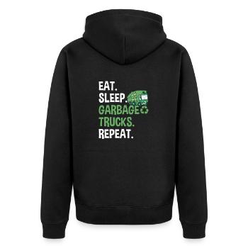Garbage trucks, garbage day, garbage collection - Unisex Premium Organic Zip Hoodie - black - Back - Nico (187cm)