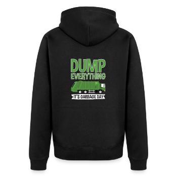 Garbage trucks, garbage day, garbage collection - Unisex Premium Organic Zip Hoodie - black - Back - Nico (187cm)