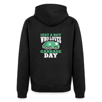 Garbage trucks, garbage day, garbage collection - Unisex Premium Organic Zip Hoodie - black - Back - Nico (187cm)