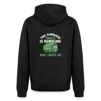 Garbage trucks, garbage day, garbage collection - Unisex Premium Organic Zip Hoodie - black - Back - Nico (187cm)
